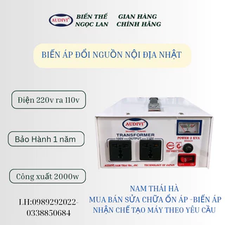 BIẾN THẾ , BIẾN ÁP 2KVA DÂY NHÔM CHUYỂN ĐIỆN 220V~110V/100 CHUYÊN DÙNG CHO THIẾT BỊ NỘI ĐIỆN NHẬT