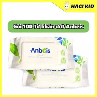 [HCM] Gói 100 Tời Khăn Giấy Uớt Anbeuis Không Mùi Tinh Chất Trà Xanh An Toàn Cho Bé Hàng Chính Hãng