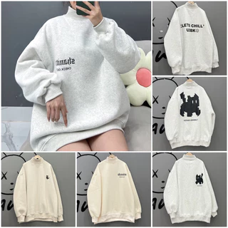 Áo nỉ sweater tàu sịn l1 cổ cao Chill (ảnh chụp thật)