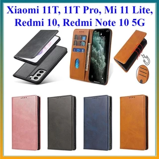 Bao da Xiaomi 11T, 11T Pro, Mi 11 Lite, 11 Lite 5G NE, Redmi 10, Redmi Note 10 5G dạng ví, có nắp gập, ngăn đựng thẻ ATM