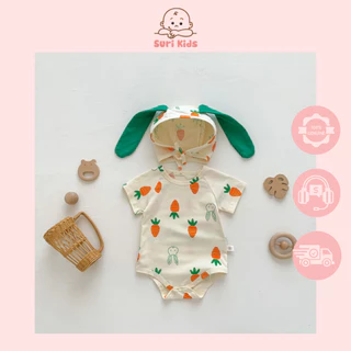 Bộ liền quần cà rốt, bodysuit cà rốt thời trang mùa hè cho bé trai bé gái - Suri Kids