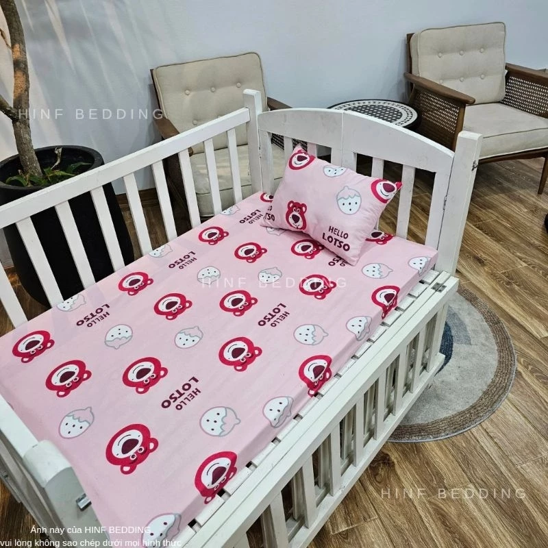Ga chun bọc đệm cũi cho bé nhiều kích cỡ , nhiều màu