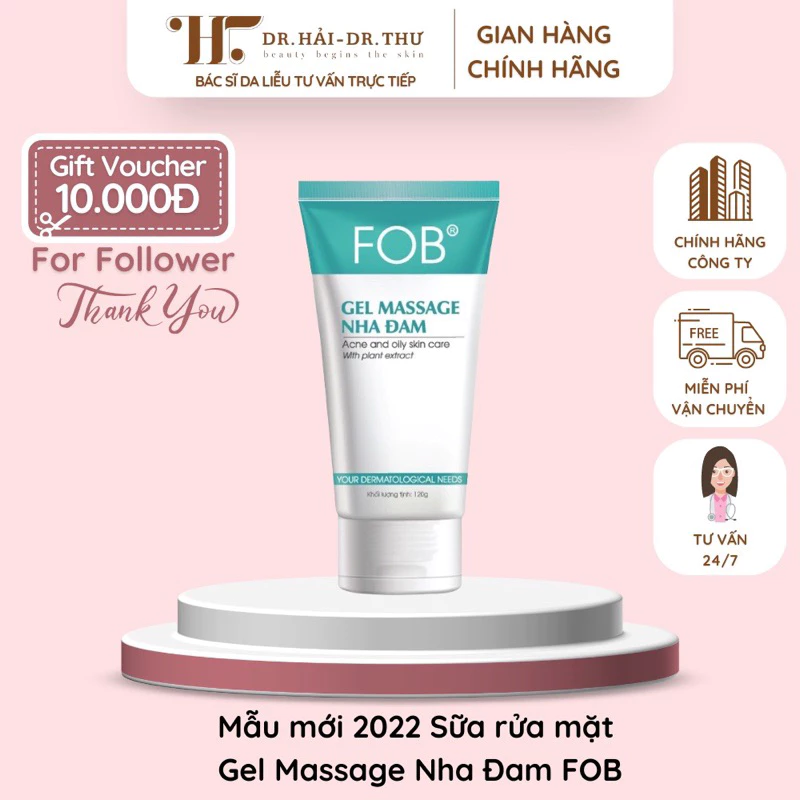 👩🏻‍⚕️[CHÍNH HÃNG] Mẫu Spa Sữa rửa mặt FOB Gel Massage Nha Đam