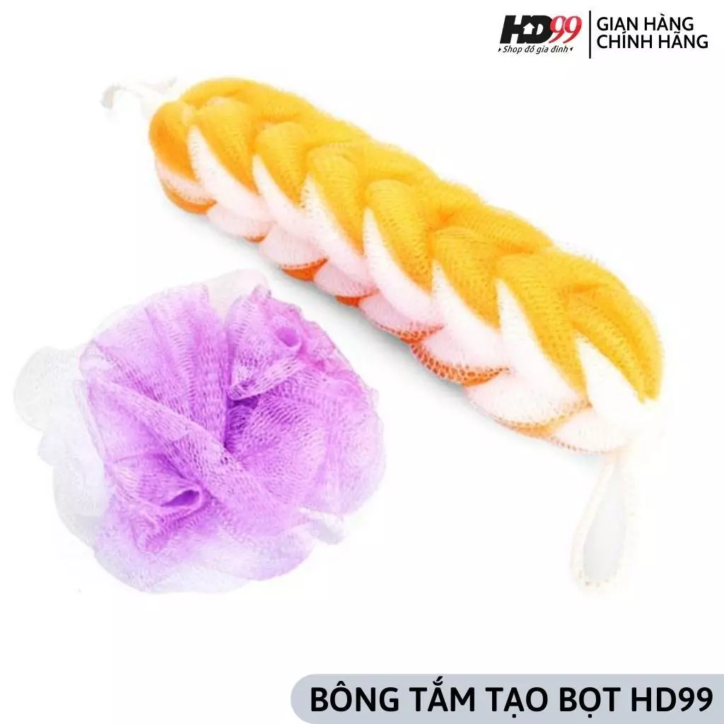 Bông tắm tạo bọt sợi cước mịn HD99