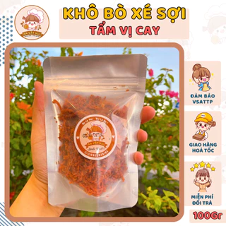 [GÓI THỬ 100G] Khô bò xé sợi cay ngon Ăn Vặt Vui - An toàn vệ sinh, hương vị đậm đà đảm bảo