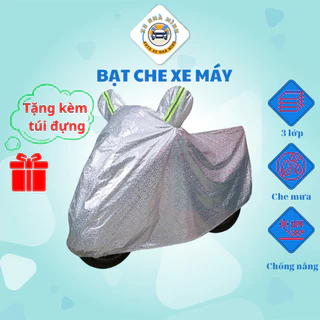 Bạt che xe máy cao cấp Xe Nhà Mình, 3 lớp, tráng nhôm, chống nắng, chống nóng, che mưa, bụi bảo vệ xe hiệu quả