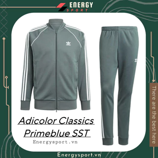 Bộ Quần Áo Thể Thao Unisex Nam Nữ Adidas Adicolor Classic Primeblue SST Track - Màu Xi Măng