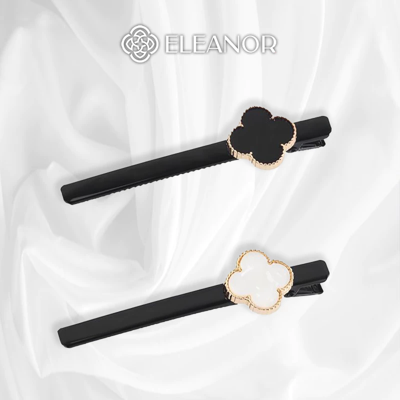 Kẹp tóc nữ Eleanor Accessories hình cỏ 4 lá kẹp tóc mái basic phụ kiện tóc 6616