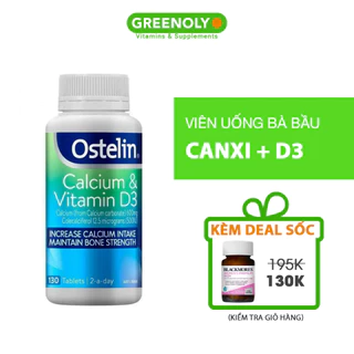 Canxi & Vitamin D3 500IU dạng viên cho mẹ bầu Ostelin Calcium & Vitamin D3 130 viên của Úc