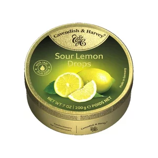 Kẹo Hộp Thiếc Đức Cavendish Harvey Hương Chanh Sour Lemon Drops (Hộp 200g)