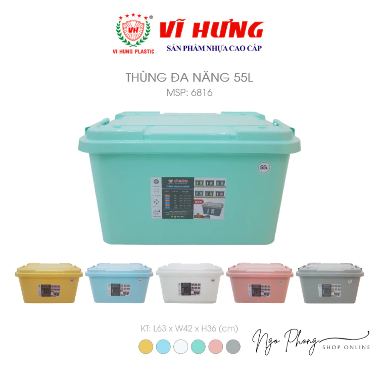 Thùng đa năng Vĩ Hưng, Sản phẩm nhựa cao cấp, mang đến giải pháp lưu trữ tiện lợi, tối ưu cho không gian sống.