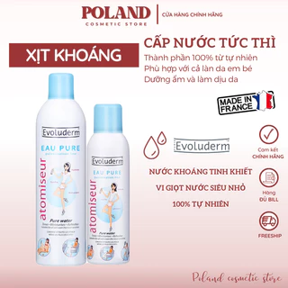 Xịt khoáng Evoluderm giúp cấp nước dưỡng da cấp ẩm tức thì và làm dịu làn da 150ml 400ml