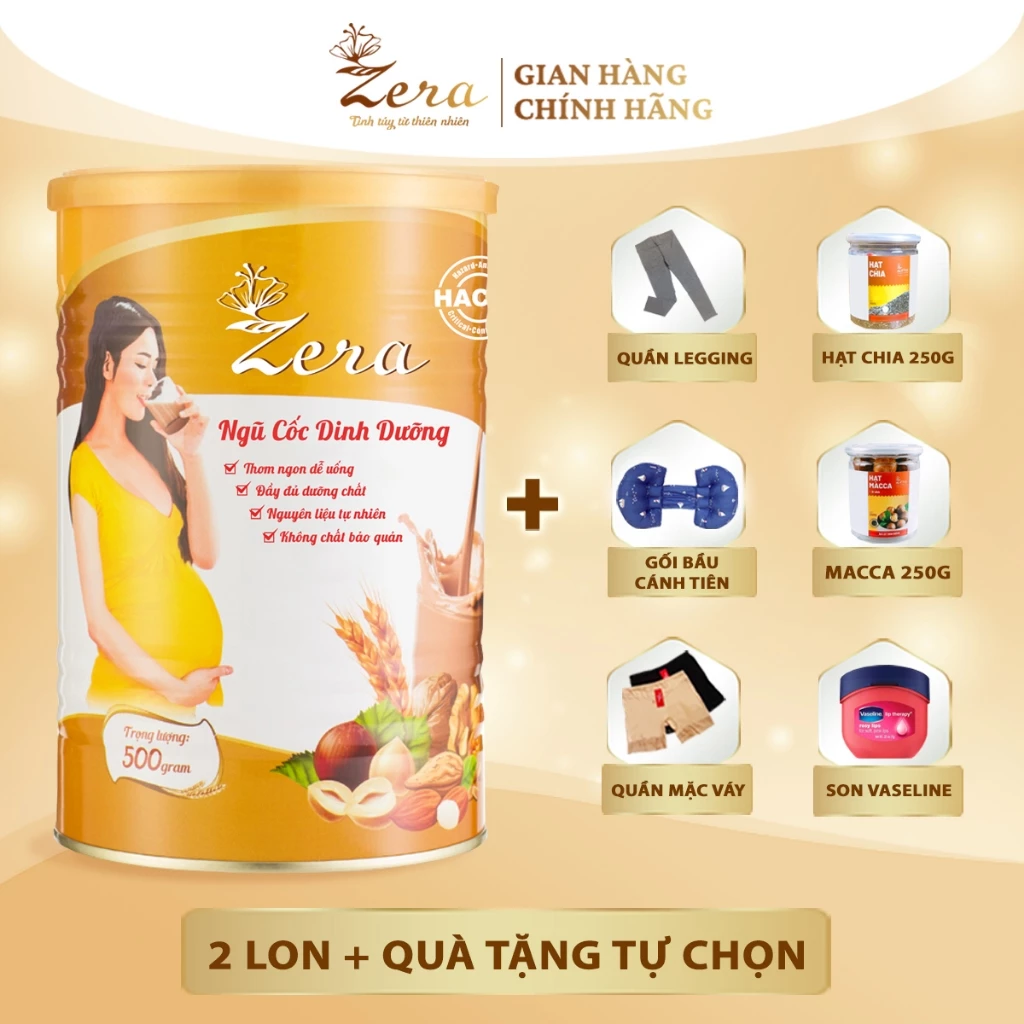 2 Lon Bột ngũ cốc cho bà bầu Zera