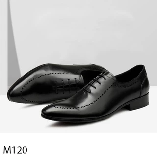giày tây nam trẻ trung M120- Mansa thiết kế công sở mới nhất da bò đế phíp bảo hành 12 tháng