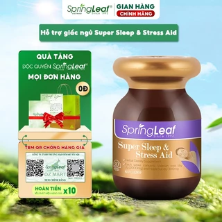 Hỗ trợ giấc ngủ, giảm căng thẳng Super Sleep & Stress Aid Spring Leaf giúp thư giãn ngủ ngon 30 viên