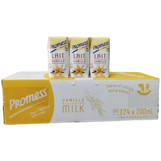 [Hàng chính hãng] 1 thùng 24 hộp sữa tươi Promess Vanilla 200ml - thơm ngon ngọt dịu  - Pháp.