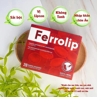 Sắt Bột Buccal Tan Ngay Trong Miệng Ferrolip Hộp 20 gói - hàng chính hãng