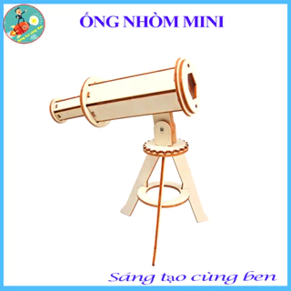 Đồ chơi stem - Đồ chơi lắp ghép Ống Nhòm bằng gỗ, Đồ chơi giáo dục sáng tạo an toàn cho Bé