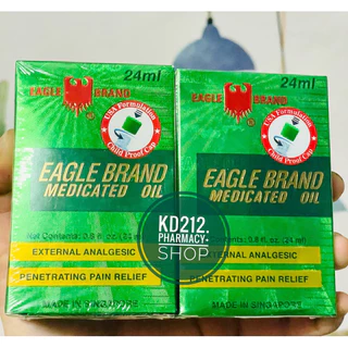 Dầu gió xanh chính hãng - EAGLE BRAND 24ML, 2 nắp chuẩn USA, cam kết chất lượng