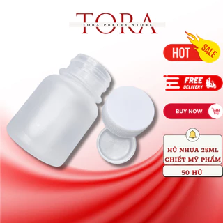 Lọ nhựa rỗng 25ml [Túi 50 lọ] , chai chiết mỹ phẩm 25ml có nắp đậy chống tràn đựng thuốc B1