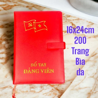 Sổ tay Đảng viên bìa da - có tai gài nam châm - Kích thước 16cm x 24cm - 200 Trang ruột