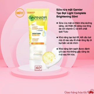 Sữa Rửa Mặt Tạo Bọt Sáng Da Garnier Skin Naturals Light Complete Speed Brightening Whip Foam 50ml (Vàng)
