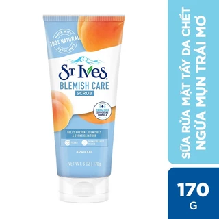 Sữa Rửa Mặt Ngăn Ngừa Mụn ST.IVES Chiết Xuất Trái Mơ 170g(NEW 2018)