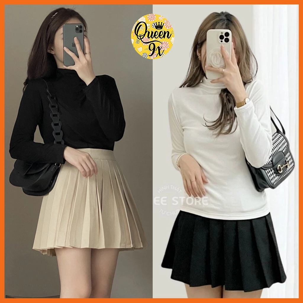 Áo giữ nhiệt nữ dáng basic phong cách hàn quốc