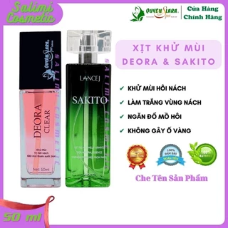 combo 2 lọ xịt khử mùi hôi nách hương nước hoa deora và Sakito 50ml