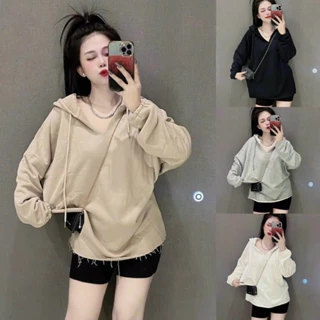 ÁO SWEATER CHẤT NỈ CÓ MŨ FORM RỘNG PHONG CÁCH HÀN QUỐC (Tiệm đồ nhà Lotus)