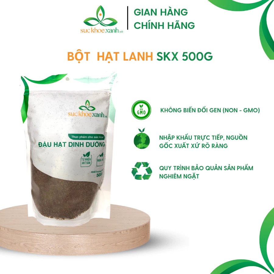 Bột hạt lanh nâu rang chín 500g Ấn Độ