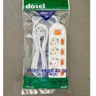 Ổ cắm điện Hàn Quốc Dosel chính hãng chống giật 4 lỗ tự động ngắt điện khi quá tải