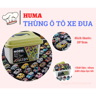 Thùng 30 xe ô tô đồ chơi chạy đà cót kéo lùi chất liệu hợp kim cao cấp, tổng hợp nhiều loại xe otô có hộp đựng cho bé.