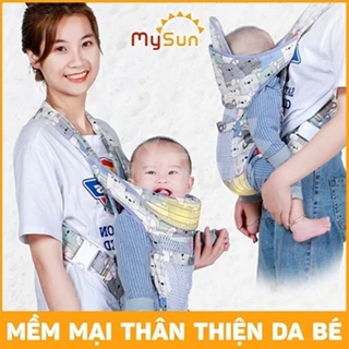 túi địu em bé Đai địu vải cho em bé sơ sinh, trẻ em 36 tháng tuổi | Địu 4 Tư thế có đỡ cổ, An toàn ngồi xe máy