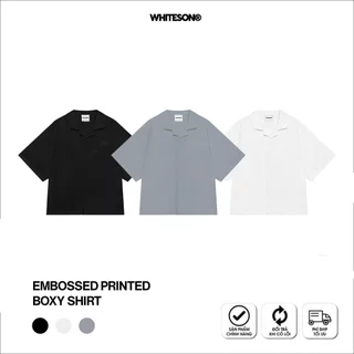 WHITESON® EMBOSSED PRINTED BOXY SHIRT