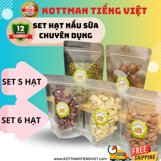 Set 6 loại hạt dinh dưỡng chuyên dụng oganic 100% bổ dưỡng, thơm béo ngậy (điều sữa, đậu gà, hạnh nhân,macca...)