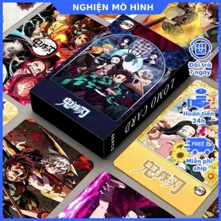 Lomo card hộp 30 thẻ in 2 mặt Kimetsu No Yaiba Thanh gươm diệt quỷ poster card Tanjiro Nezuko Zenitsu Tanjirou Inosuke