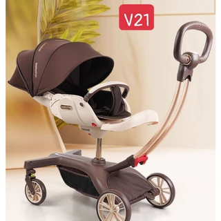 Xe đẩy 2 chiều 3 tư thế cho bé từ sơ sinh dạng nôi phiên bản mới nhất Baobaohao V21 nâng hạ được độ cao phần ghế ngồi