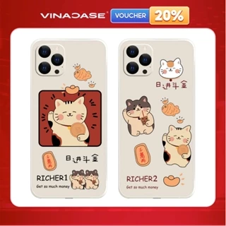 Ốp lưng Vina Case Samsung A10/A10S/A51/A32/A12/....Silicone TPU dẻo viền vuông bảo vệ camera hình Mèo tài lộc