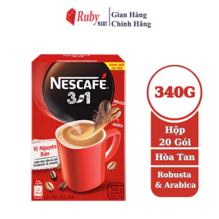 [Date T1/25] Cà phê hòa tan Nescafé 3in1 vị nguyên bản - công thức cải tiến (Hộp 20 gói)