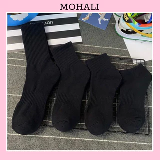 Tất Vớ Cổ Ngắn Cổ Trung Cổ Cao Nam Nữ Cotton Màu Đen Phong Cách Unisex Hàn Quốc MRSOCKS