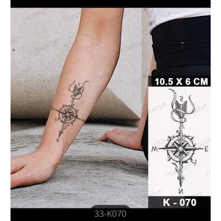 Tattoo cá tính HCM, Hình Xăm mũi tên cá tính 11.5x21cm và 6x10.5cm, Hình Xăm tạm thời