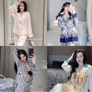 Bộ Pijama Dài Tay Họa Tiết Đa Dạng Chất Liệu Lụa Xước Hàng Thiết Kế Loại 1