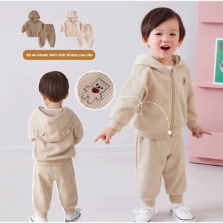 Bộ Quần Áo Trẻ Em Dài Tay Cho Bé Trai Bé Gái 8-18kg [Giá Sốc] Bộ Quần Áo Thu Đông Tay Dài Cho Bé Trai Gái BỘ ÁO KHOÁC