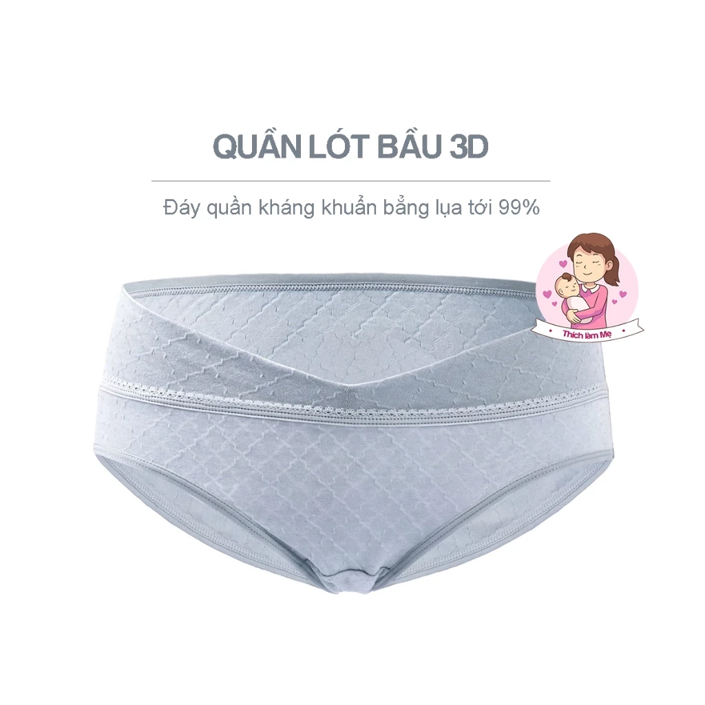 Quần lót bầu và sau sinh 3D, đáy cotton kháng khuẩn, thông thoáng thấm hút tốt, chất đẹp, Size to