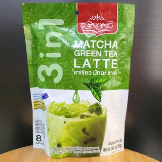 túi XANH 160g / 8 gói - TRÀ SỮA XANH MATCHA / THÁI LAN / RANONG TEA 3 in 1 Instant Matcha Green Tea Latte (HALAL)