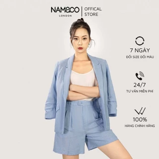 Áo khoác blazer tay nhún nữ Namandco 1 lớp dáng đẹp trẻ trung, năng động size S, M, L, XL màu xanh NJ0175