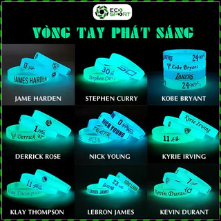 Vòng Tay Phát Sáng Phản Quang Vòng Đeo Tay Bóng Rổ Cao Su NBA Kobe Kyrie Durant King James Giannis Curry ECO SPORT