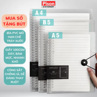 Sổ còng Pison A4 A5 B5 binder còng sắt 8 còng làm sổ tay, sổ ghi chép, take notes, bujo học sinh