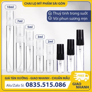 Chai thủy tinh chiết xuất nước hoa, 2ml, 3ml, 5ml, 7ml, 10ml, chai xịt phun sương nhỏ gọn - BuyOne - BOPE12